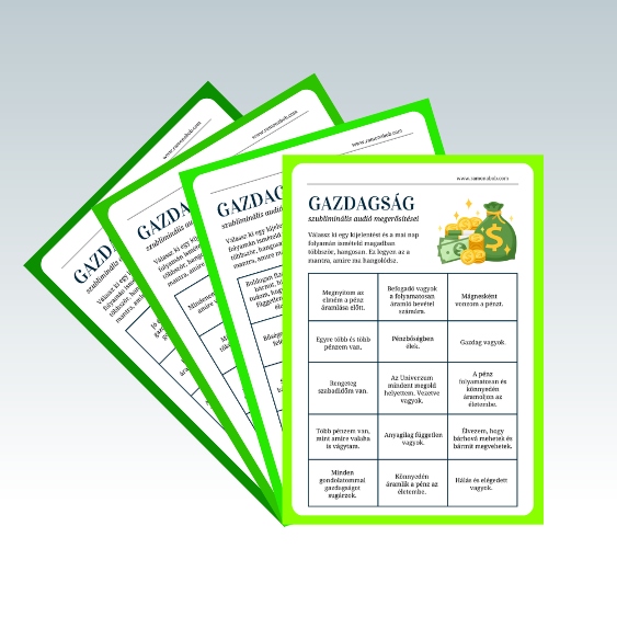 Gazdagság megteremtése - megerősítések - nyomtatható